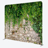 Lofaris Green Creepers Brick Wall Square Tension Backdrop